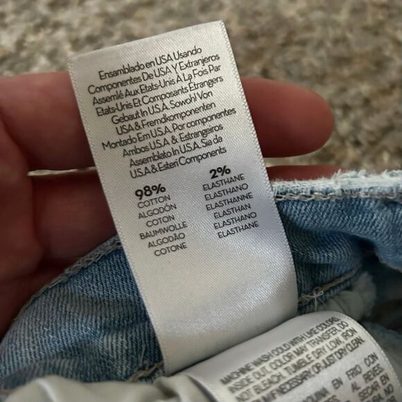 MOTHER Ankle Tripper Fray Button Fly Island Time Lightest Blue Size 25 Preloved - Picture 9 of 11